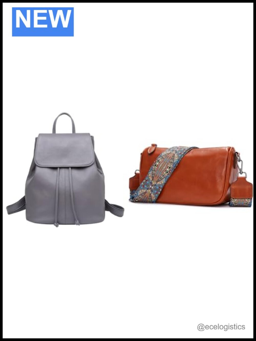 Italian Cowhide Leather Crossbody Bag with Detachable Straps for Women
